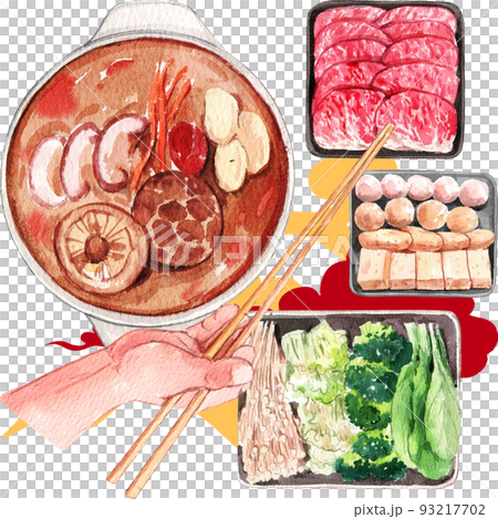 Chinese hot pot watercolor png Chinese hot pot watercolor png 93217702