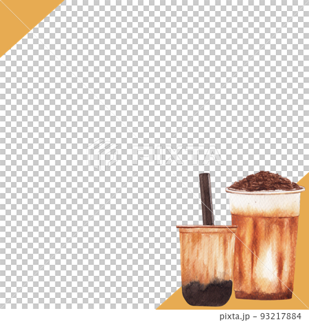Bubble tea frame watercolor png Bubble tea frame watercolor png 93217884