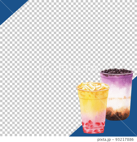 Bubble tea frame watercolor png Bubble tea frame watercolor png 93217886