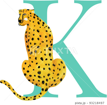 Tropical wildlife alphabet A-Z watercolor png 93218497