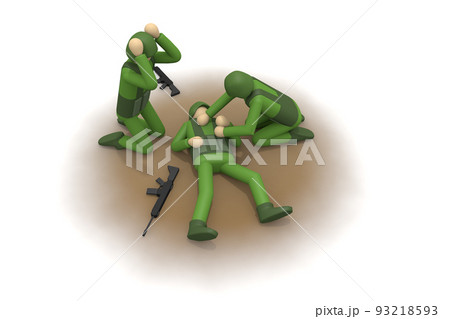 戦死した兵士。戦場で戦う兵士。武器で攻撃する。戦争の現場。 93218593