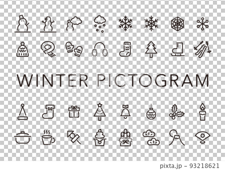 Simple winter motif pictogram icon 93218621