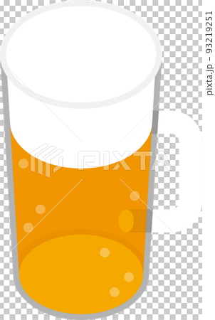 ジョッキに注がれているビールのイラスト素材 93219251