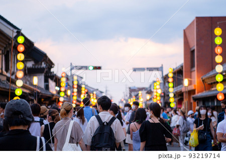 川越百万灯夏祭り　祭り　人混み 93219714