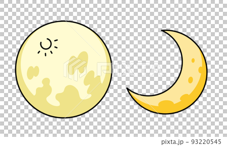 月亮和新月的插圖素材。 93220545