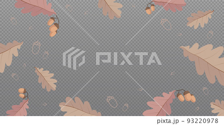 Autumn red and yellow leaves, web template transparent background - Vector 93220978