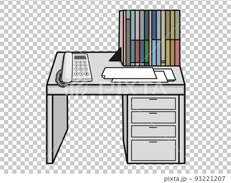シンプルなビジネス用デスクのイラストのイラスト素材 [93221207] - PIXTA