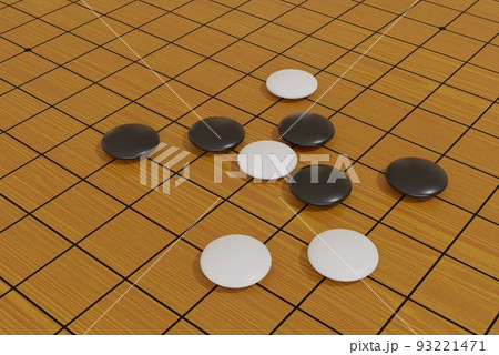 囲碁　イメージ素材　3Dレンダリング 93221471