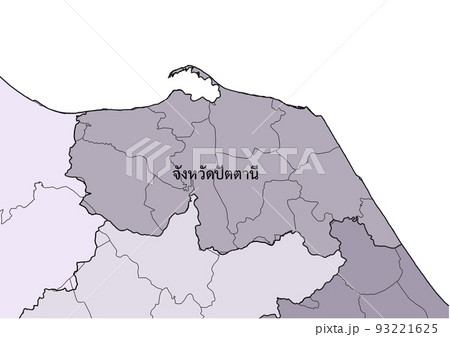 Pattani province map Thailand asiaのイラスト素材 [93221625] - PIXTA