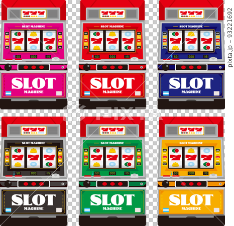 Six-color set of illustrations of Japanese-style slot machines without liquid crystals 93221692
