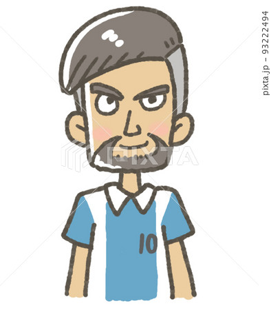 ユニフォーム姿の選手　イラスト　サッカー 93222494
