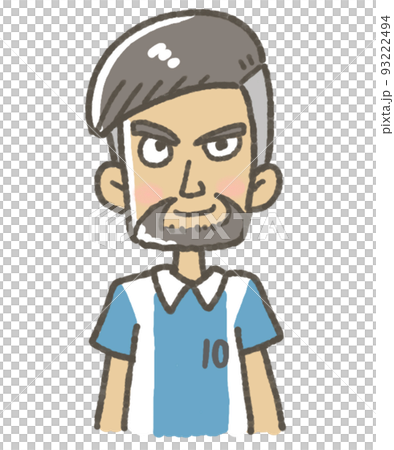 ユニフォーム姿の選手　イラスト　サッカー 93222494