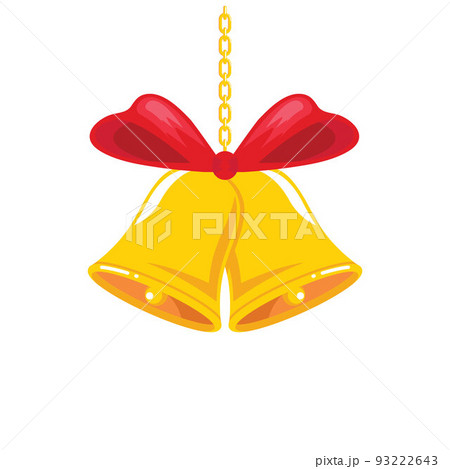 Christmas Holiday Decoration Garland Of Golden Jingle Bells Vector  Illustration Stock Illustration - Download Image Now - iStock