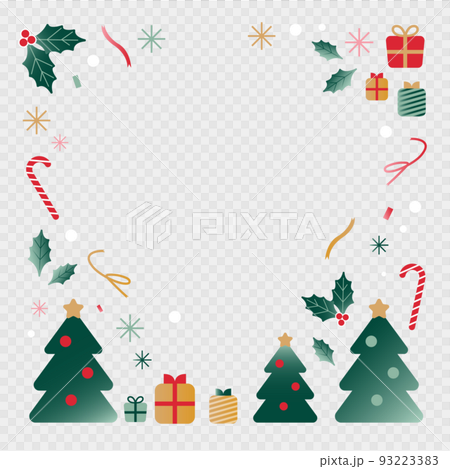 クリスマスのシンプル・おしゃれなベクター・フレーム素材 クリスマスのシンプル・おしゃれなベクター・フレーム素材 93223383