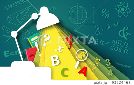 Back to school paper cut art vector design 93224468