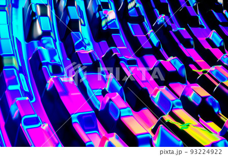 Abstract futuristic geometric crystal background, iridescent texture, faceted gem. 3d rendering.  93224922