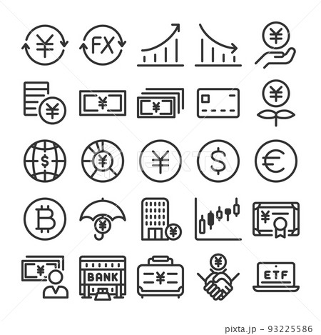 投資信託 アイコン セット 93225586
