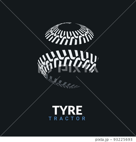 Tire logo tractor design. Tyre track wheel race service sign background 93225693