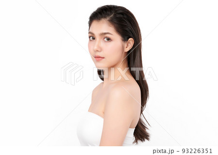 Beautiful young asian woman with clean fresh skin on white background, Face care, Facial treatment, Cosmetology, beauty and spa, Asian women portrait. Beautiful young asian woman with clean fresh skin on white background, Face care, Facial treatment, Cosmetology, beauty and spa, Asian women portrait. 93226351