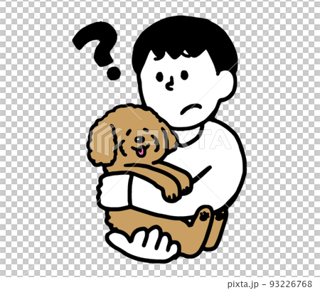 抱著狗感到疑惑的便衣男(簡單) 抱著狗感到疑惑的便衣男(簡單) 93226768