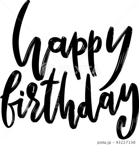 Happy birthday modern brush lettering template 93227136