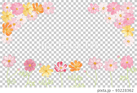 Ornate watercolor cosmos frame illustration Ornate watercolor cosmos frame illustration 93228362