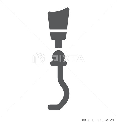 Prosthetic leg glyph icon, orthopedic and medical, artificial leg sign, vector graphics, a solid pattern on a white background, eps 10. Prosthetic leg glyph icon, orthopedic and medical, artificial leg sign, vector graphics, a solid pattern on a white background, eps 10. 93230124
