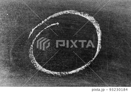 White chalk hand drawing as circle or round shape on blackboard or chalkboard background with copy space White chalk hand drawing as circle or round shape on blackboard or chalkboard background with copy space 93230184