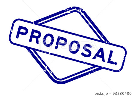 Grunge blue proposal word rubbber seal stamp on white background 93230400