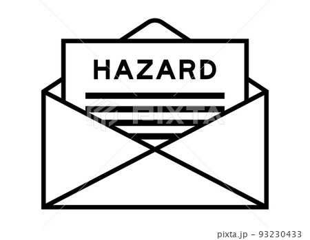 Envelope and letter sign with word hazard as the headline 93230433