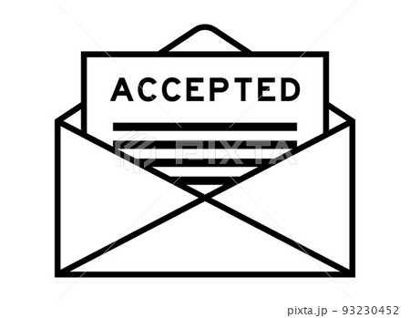 Envelope and letter sign with word accepted as the headline Envelope and letter sign with word accepted as the headline 93230452