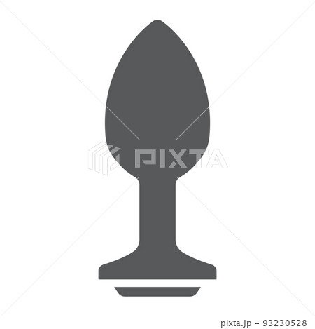 Anal plug glyph icon, sex toy and adult, plug toy sign, vector graphics, a solid pattern on a white background, eps 10. Anal plug glyph icon, sex toy and adult, plug toy sign, vector graphics, a solid pattern on a white background, eps 10. 93230528
