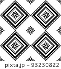 Fabric pattern. Black and white textile, vector seamless pattern 93230822