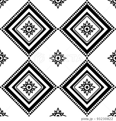 Fabric pattern. Black and white textile, vector seamless pattern 93230822