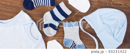 Clothing for newborn, expecting for kids concept 93231422