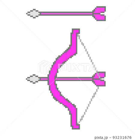 ドット絵_弓矢(ピンク) ドット絵_弓矢(ピンク) 93231676