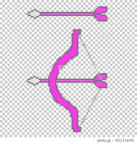 ドット絵_弓矢(ピンク) ドット絵_弓矢(ピンク) 93231676