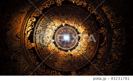 3D illustration Background for advertising and wallpaper in russian frame vintage and fashion party scene. 3D rendering in decorative concept. 93231781