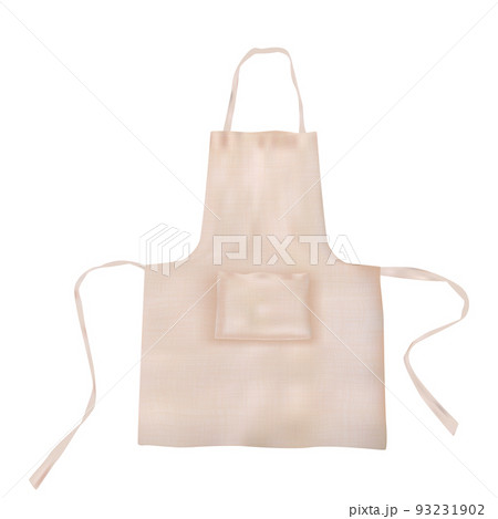 Realistic white blank apron mock up with fabric texture isolated from background 93231902