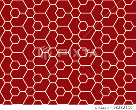 The geometric pattern with lines. Seamless vector background. Gold and red texture. Graphic modern pattern. Simple lattice graphic design 93232110