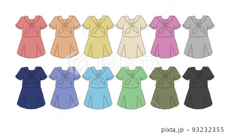 セーラー服のイラストセット セーラー服のイラストセット 93232355