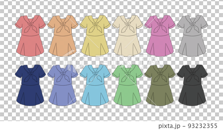 セーラー服のイラストセット セーラー服のイラストセット 93232355