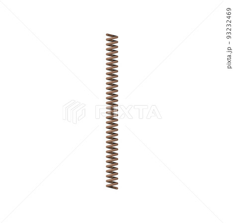 Helical spring extension and compression detail isolated icon. Vector coil spring elastic object, extension and compression vehicle spare part. Vehicle suspension flexible detail, helical spring item 93232469