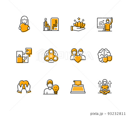 Mental health - modern line design style icons set 93232811