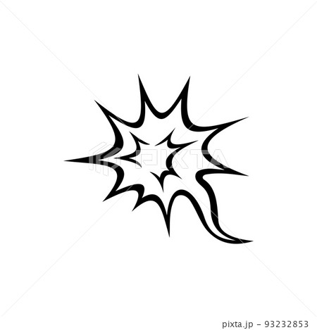 Cloud with thunder isolated comic burst sign. Vector boom or puff symbol, lightnings Cloud with thunder isolated comic burst sign. Vector boom or puff symbol, lightnings 93232853