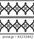 Fabric pattern. Black and white textile, vector seamless pattern 93233842