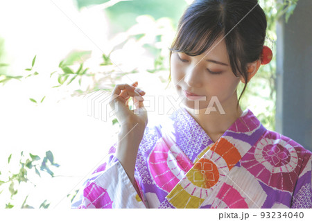 浴衣　女子　ポートレート 93234040