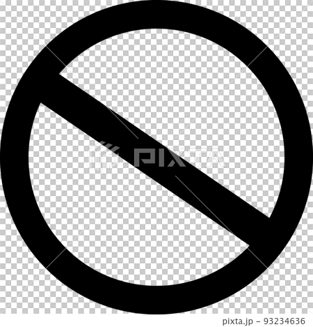 Prohibition mark pictogram black 93234636