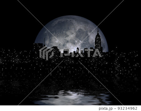 Full moon night city Full moon night city 93234962