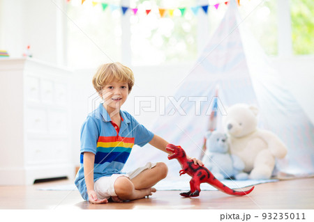 Kids room with teepee tent. Child bedroom. 93235011